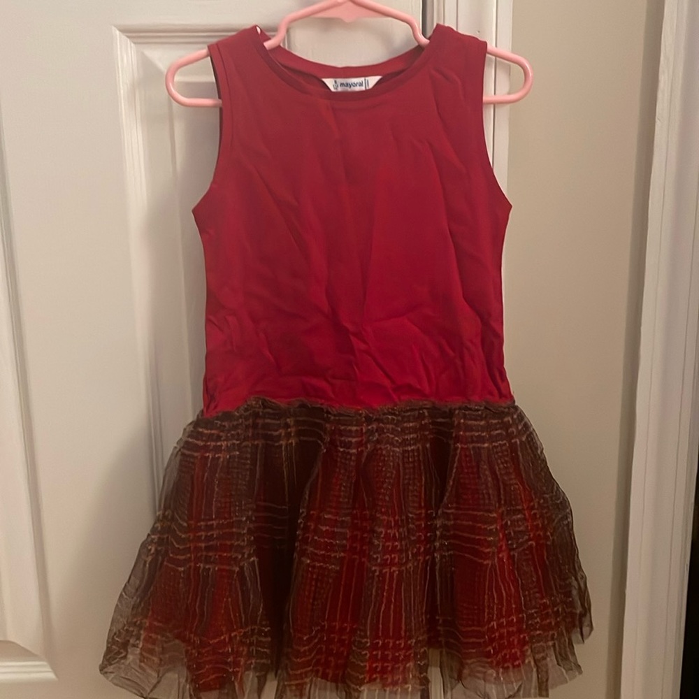Red tulle dress